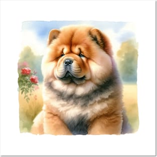 Watercolor Chow Chow Puppies - Cute Puppy Posters and Art